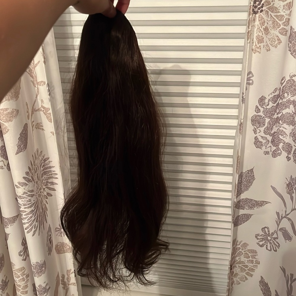 Brunette halo hair extension
